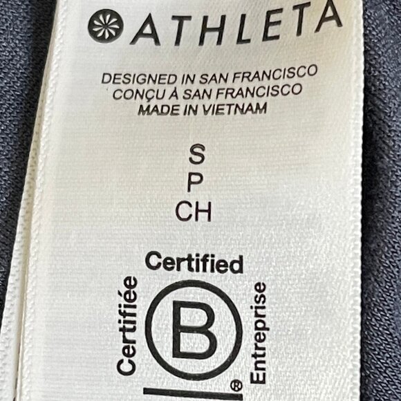 ATHLETA Dark Blue "SeaSoft" Silky Hooded Sweatshirt: New w/o Tags! SMALL PETITE - Picture 5 of 6